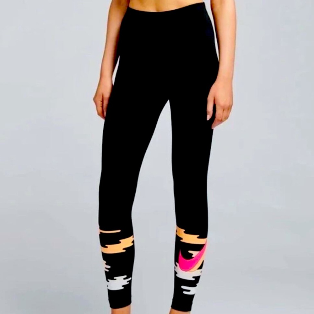 Nike NSW Icon Clash Tights Legging Black with neon Small Excellent condition